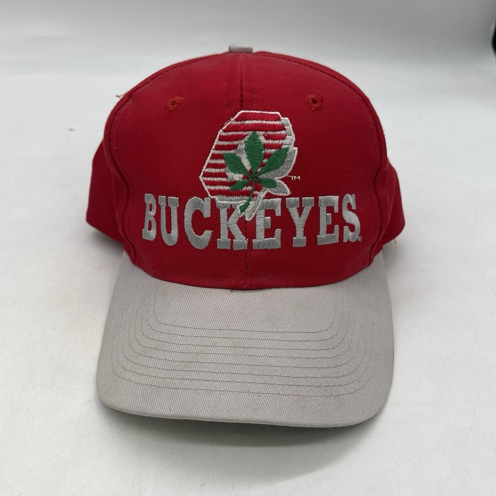 Vintage Ohio State Buckeyes Snapback Hat Cap Adjustable College OSU Green Brim